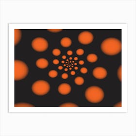 Orange Spiral Dots Art Print