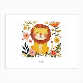 Little Floral Lion 1 Poster Art Print