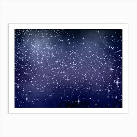 Blueberries Shining Star Background Art Print