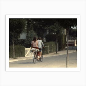 Tandem Ride In Brittany France Green Art Print