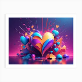 Colorful Heart Creative 10 Art Print