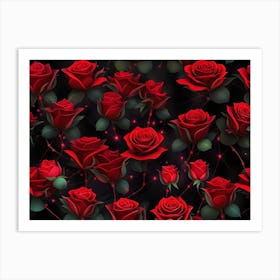 Red Roses Wallpaper 2 Art Print