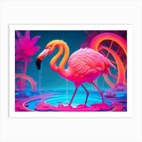 Pink Flamingo Art Print