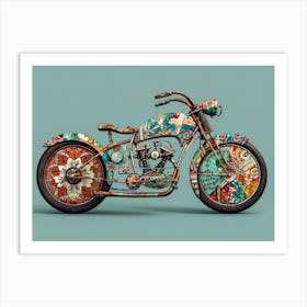 Vintage Colorful Scooter 6 Art Print
