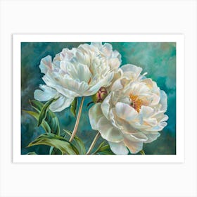 White Peonies 3 Art Print