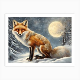 Majestic Winter Fox 2 Page 7 Art Print