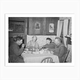 Mr And Mrs George Hutton, Their Son, And Grandson At Dinner, The Younger Mr, Hutton Homesteaded His Own Place, Art Print