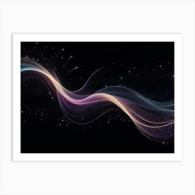 Abstract Image Of A Flowing, Luminous Wave With Soft, Pastel Colors, Creating A Sense Of Movement And Energy Art Print