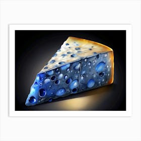 Slice Of Blue Cheese With Golden Crust Art Print