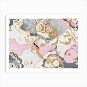 Pink And Gold Art Print