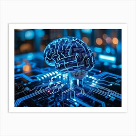 An Abstract Representation Of Cyber Security As A Network Of Brain Like Circuits Symbolizing The De (1) Art Print