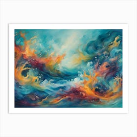 Underwater Dreamscape A Fluid Ballet Of Aquatic Forms Art Print