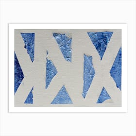 Blue And White Abstract Painting Art Print