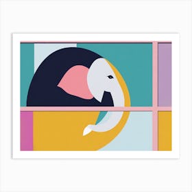 Elephant In A Window 2 Art Print