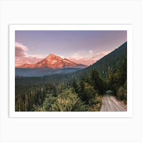 Sunset Over Mt. Hood - Forest Mountains Art Print