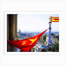 A Distinctively Spanish Arm Wrapped In The Vibrant Colors Of The National Ensign Of Red And Yellow 2 1 Art Print