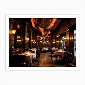 Amphibians Expertly Waltz Under The Flashy Light Fixtures Of A Bustling Argentinian Bistro Feathere 1 Art Print