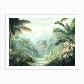 Tropical Forest Landscape 1 Art Print