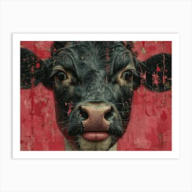 Absurd Bestiary: From Minimalism to Political Satire. Cow'S Face Art Print