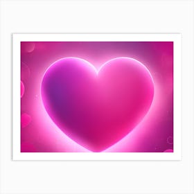 A Glowing Pink Heart Vibrant Horizontal Composition 5 Art Print