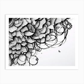 Flower Drawing Art Print