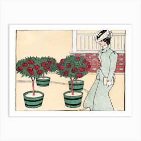 Woman In Rose Garden (1896), Edward Penfield Art Print