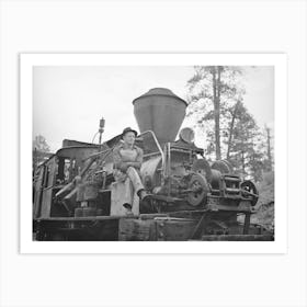 Logging Locomotive And Operator,Baker County, Oregon By Russell Lee Art Print