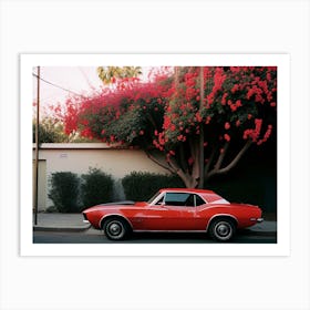 Red 1968 Pontiac Firebird Car Photo Art Print