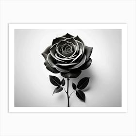 Black And White Rose 2 Art Print