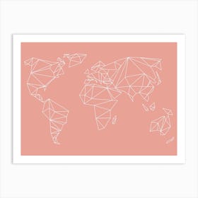 Geometrical World Blush Art Print