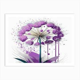 Purple Dandelion 3 Art Print