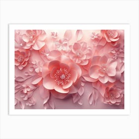 3d Design Of A Pink Floral 1 Art Print