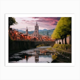 Old City By The River Art Print