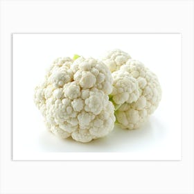 Cauliflower On White Background Art Print