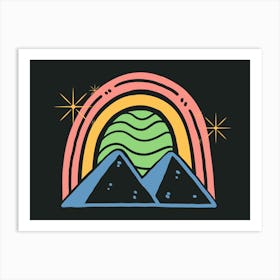 Rainbow Over Mountains Art Print