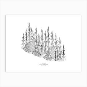 Pine Camp Fineline Illustration Art Print