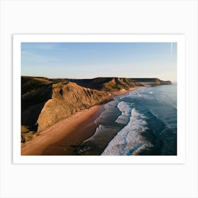 Westcoast of Portugal by drone with golden hour Art Print