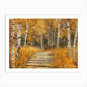 Birch Trees In Autumn 3 Art Print