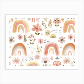 Rainbows And Flowers 1 Art Print