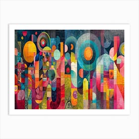 Colorful Chronicles: Abstract Narratives of History and Resilience. Abstract Painting 12 Art Print