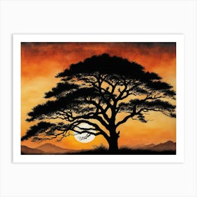 Sunset Tree 3 Art Print