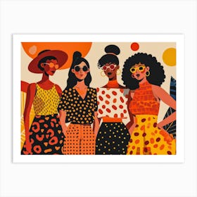 Women In Polka Dots Art Print