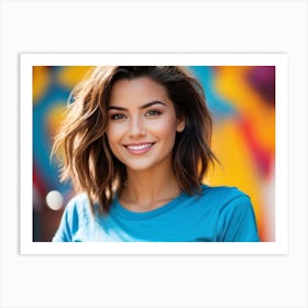 Beautiful Young Woman Smiling 1 Art Print