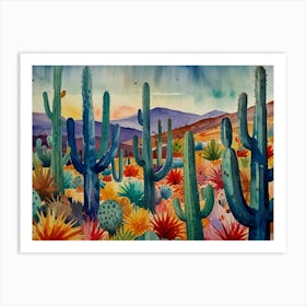 Cactus In The Desert Art Print