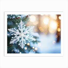 Abstract Decoration Of A Snowflake Structure Dominated By A Sparkling Excessively Blinding Whitenes (5) Art Print