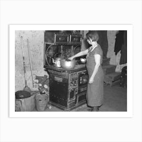 Mrs, Erasty Emrich In Her Kitchen, Mrs, Emrich Is The Wife Of A Tenant Farmer And Mother Of Twelve Children, Eleven Of Art Print