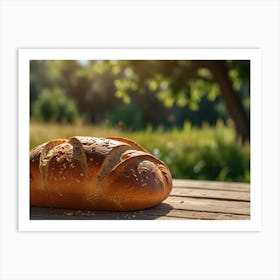 Bread On A Wooden Table 3 Art Print