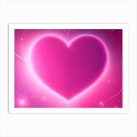 A Glowing Pink Heart Vibrant Horizontal Composition 24 Art Print