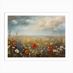 Wildflowers Field Landscape 10 Art Print