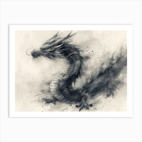 Calligraphic Wonders: Dragon Painting 1 Art Print